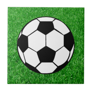 Carreau Bal De Football Sur La Pelouse