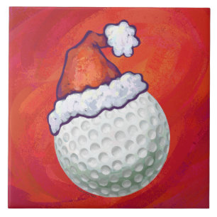 Carreau Bal de golf à Santa Hat sur Red