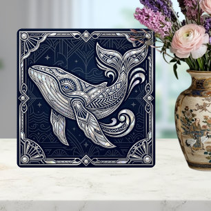Carreau Baleine Art Déco Nacre Marine Nautical