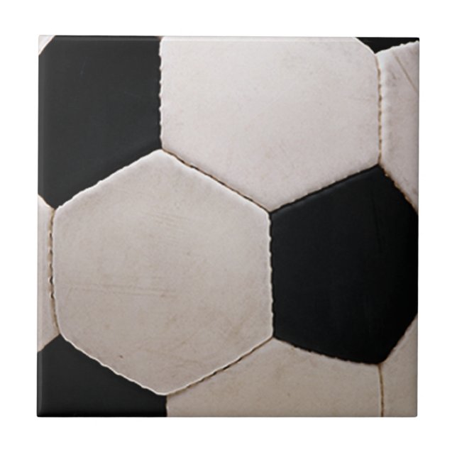 Carreau Balle de soccer blanche et noire (Devant)