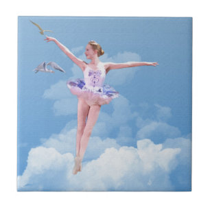 Carreau Ballerine, nuages, tuile d'oiseaux