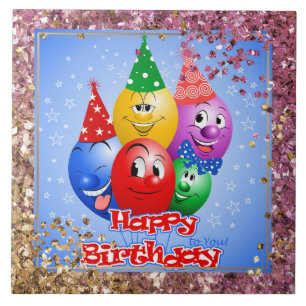 Carreau Ballons d'anniversaire joyeux