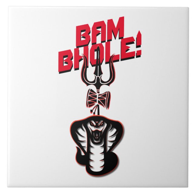 CARREAU "BAM BHOLE" NAAG DE LORD SHIVA ET TRISHUL (Devant)