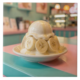 Carreau Banane en résine Sundae   Boutique de glace rétro