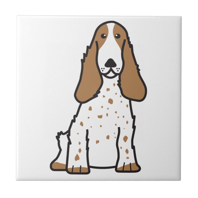 Carreau Bande dessinée anglaise de chien de cocker (Devant)
