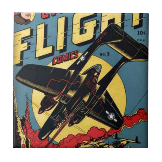 Carreau Bande dessinée d'âge d'or de capitaine Flight (Devant)