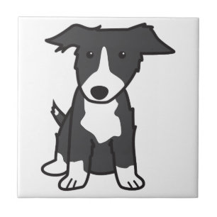 Carreau Bande dessinée de chien de border collie