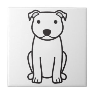 Carreau Bande dessinée de chien de bull-terrier du