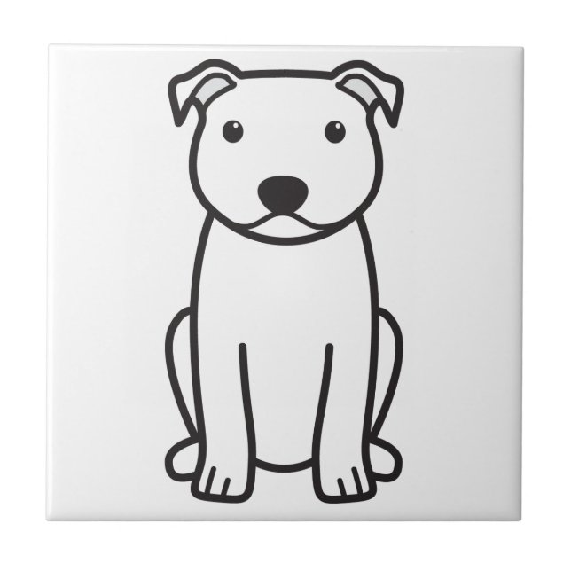 Carreau Bande dessinée de chien de bull-terrier du (Devant)