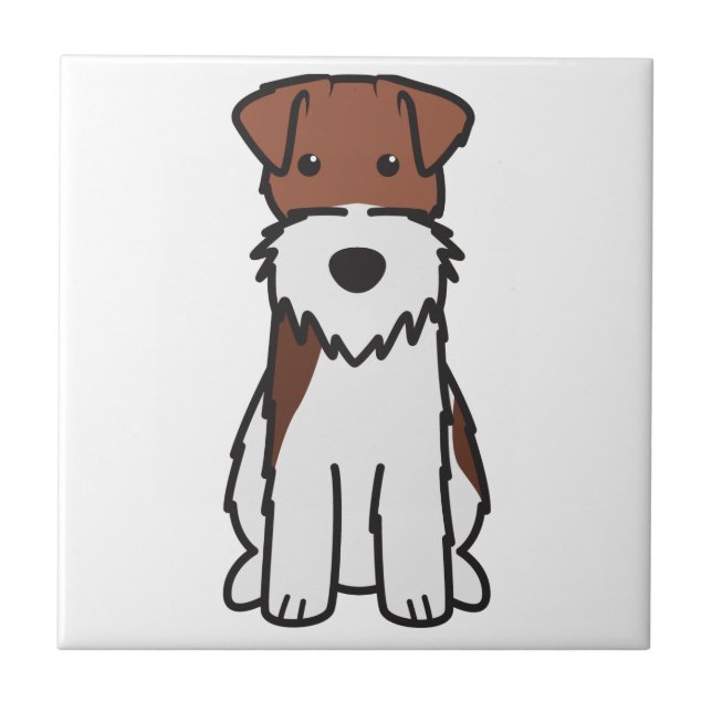 Carreau Bande dessinée de chien de Fox Terrier de fil (Devant)
