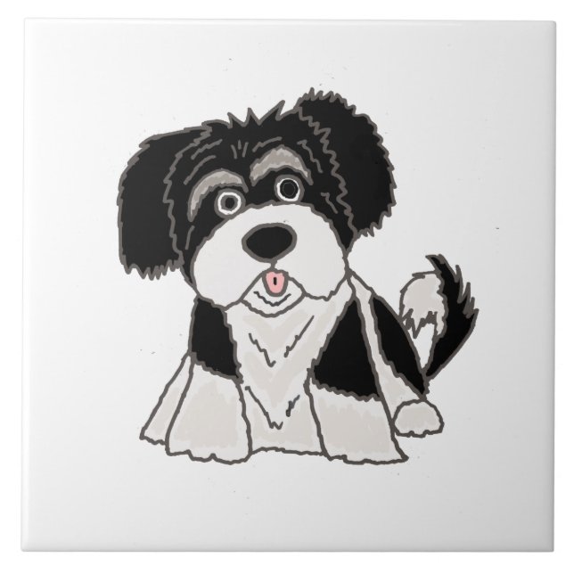 Carreau Bande dessinée drôle de chiot de Havanese (Devant)