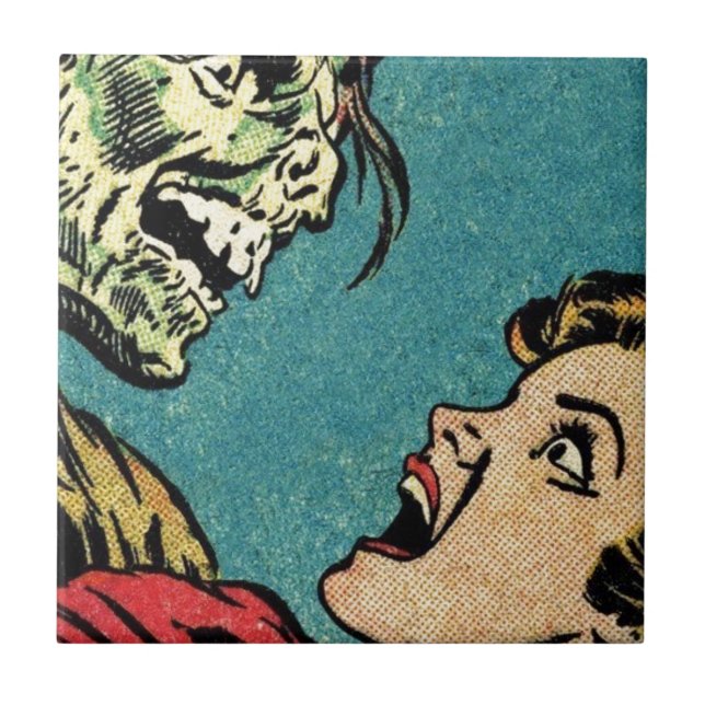 Carreau bande dessinée vintage villan (Devant)