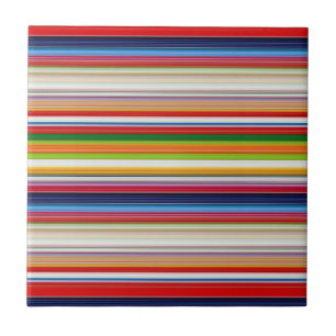 Carreau Bandes chaudes et colorées