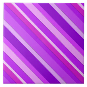 Carreau Bandes de bonbons en couches - violet et orchidée