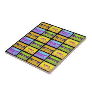 Carreau Bandes de cassettes Pop Art Retro 80s