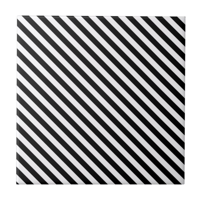 Carreau Bandes diagonales noires et blanches (Devant)