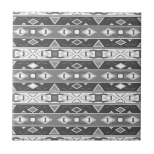 Carreau Bandes et formes géométriques gris blanc