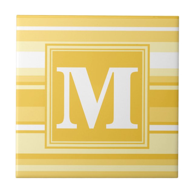 Carreau Bandes jaunes monogrammes (Devant)