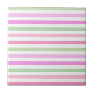 Carreau Bandes, rose, vert