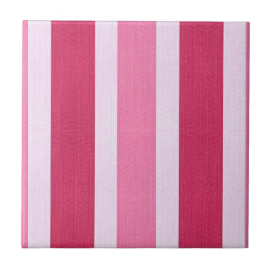 Carreau Bandes rouge, blanche et rose