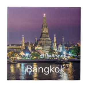 Carreau Bangkok Wat Arun Sunset BKK Thaïlande Souvenir