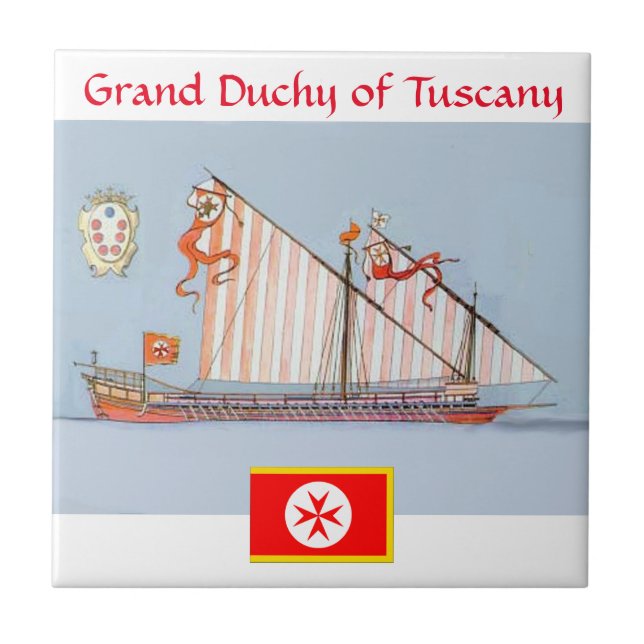 Carreau Bannière de la Marine Médicis de Toscane (Devant)
