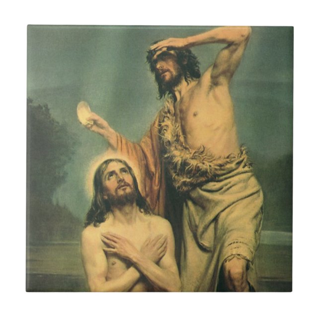 Carreau Baptême de Jésus Christ par Jean le Baptiste (Devant)