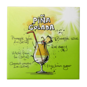 Carreau Bar coloré Alcool Pina Colada Recette Cocktail