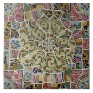 Carreau Barcelone Espagne, parc Güell, tuile de mosaïque