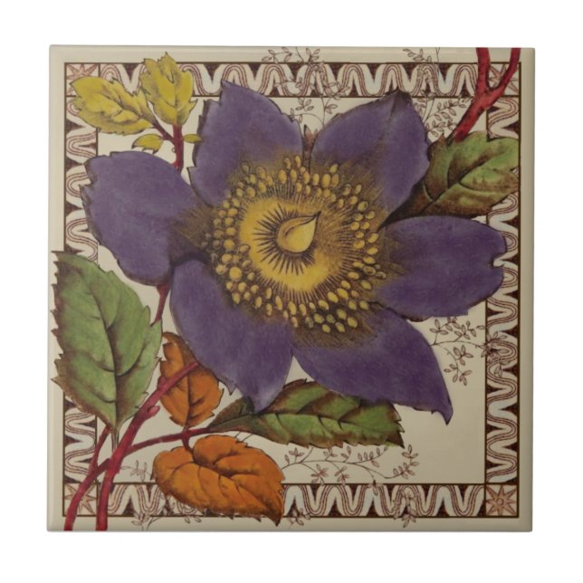Carreau Barratt Purple Peony Victorware Repro (Devant)