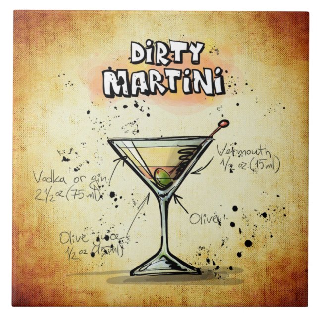 Carreau Barre de recette de martini sale Gold (Devant)