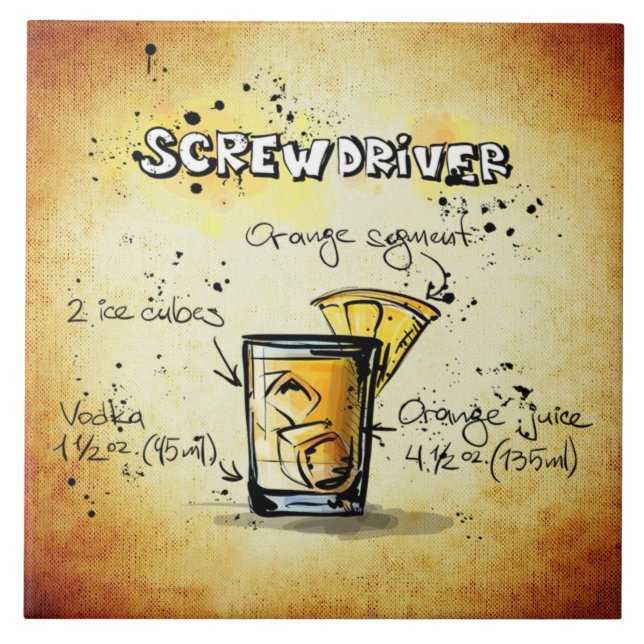 Carreau Barre d'or de recettes de tournevis Cocktail (Devant)