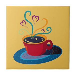Carreau Barre Klatch de thé d'amour de tasse de café de