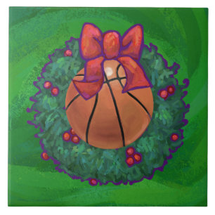 Carreau Basket-ball en couronne de Noël