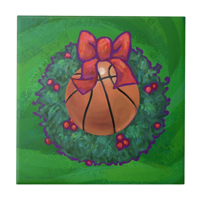 Carreau Basket-ball en couronne de Noël (Devant)