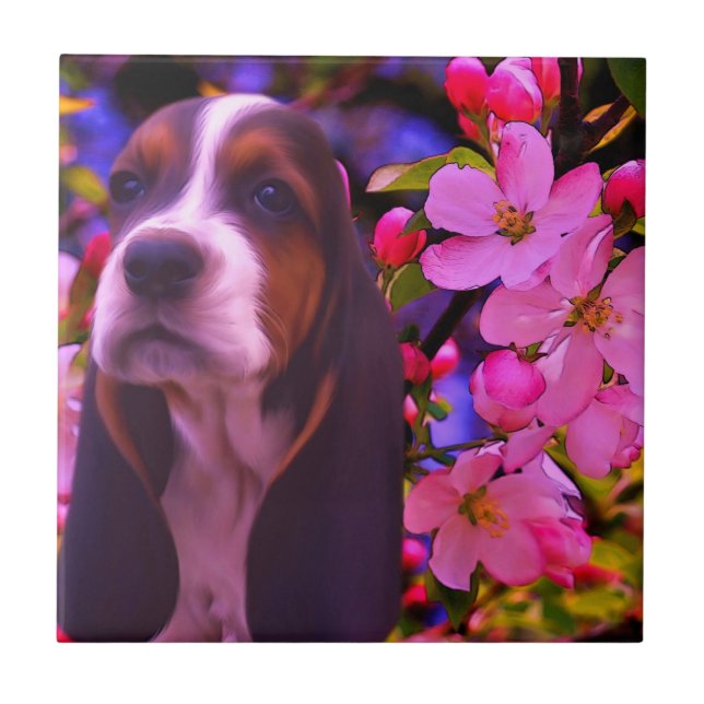 Carreau Basset Hound Chien Chien Art (Devant)