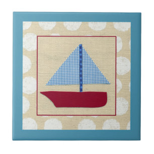 Carreau Bateau à voile pour enfants par Chariklia Zarris
