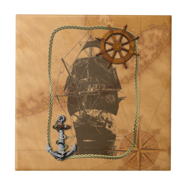 Carreau Bateau de navigation historique (Devant)