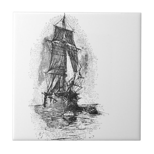 Carreau Bateau de pirate d'île de trésor (Devant)