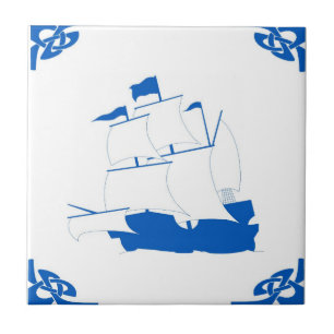 Carreau Bateau néerlandais bleu