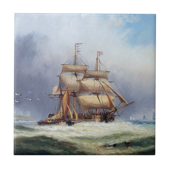 Carreau Bateau pilote de l'île de Wright 1887 (Devant)