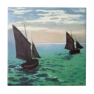Carreau Bateaux de pêche de Monet à la tuile de mer