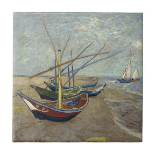 Carreau Bateaux de pêche sur la plage par Vincent van Gog
