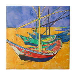 Carreau Bateaux de Van Gogh Impressionnisme Plage