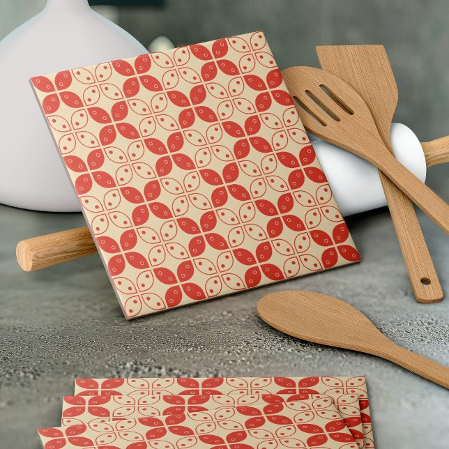 Carreau Batik Kawung, Motif indonésien, javanais, ethnique (Créateur téléchargé)