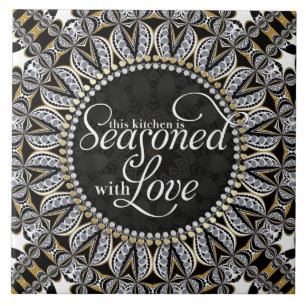 Carreau Batik Tribal assaisonné avec amour Décor Maison 