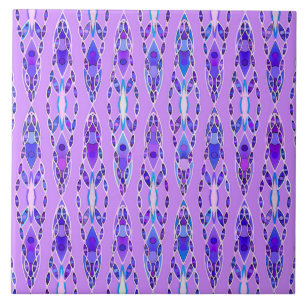 Carreau Batik tribal - Lavande, bleu et violet