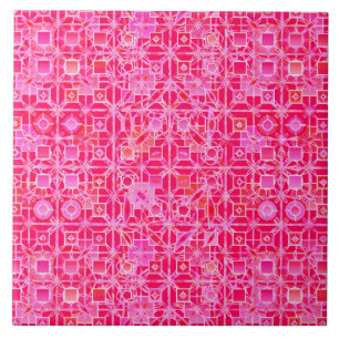 Carreau Batik tribal - nuances de rose fuchsia