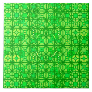 Carreau Batik tribal - nuances de vert vert