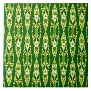 Carreau Batik tribal - vert-foncé et avocat